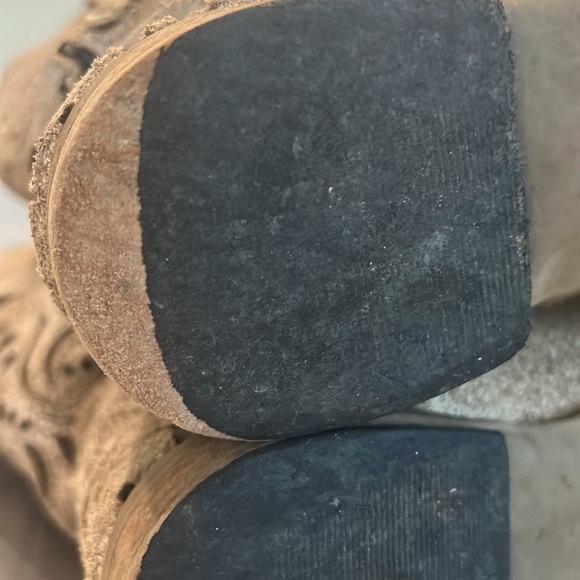 Little Girl Roper Belle Tan Cowboy Western Boots GUC sz 12 Leather Upper Balance - Picture 11 of 17